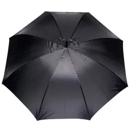 Golf Umbrella - Faux Wooden Handle Black Open